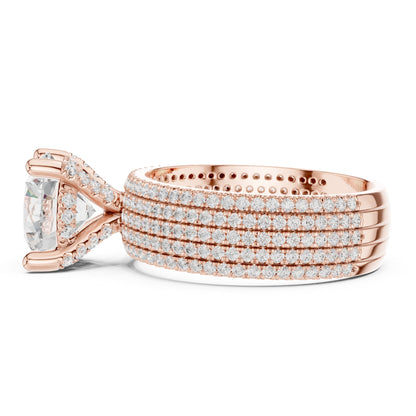 Round Pave Lab Grown Diamond Engagement Ring