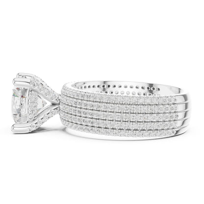 Round Pave Lab Grown Diamond Engagement Ring
