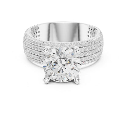 Round Pave Lab Grown Diamond Engagement Ring