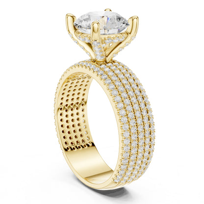 Round Pave Lab Grown Diamond Engagement Ring