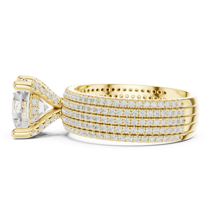 Round Pave Lab Grown Diamond Engagement Ring