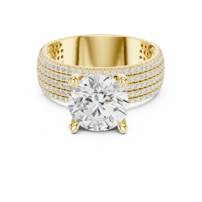 Round Pave Lab Grown Diamond Engagement Ring