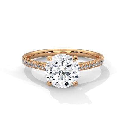 Round Pave Lab Grown Diamond Engagement Ring