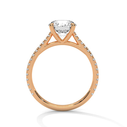 Round Pave Lab Grown Diamond Engagement Ring