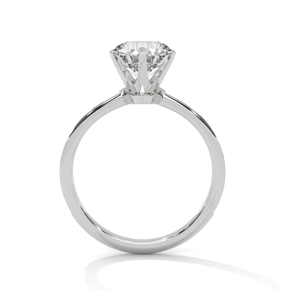 Round Pave Lab Grown Diamond Engagement Ring