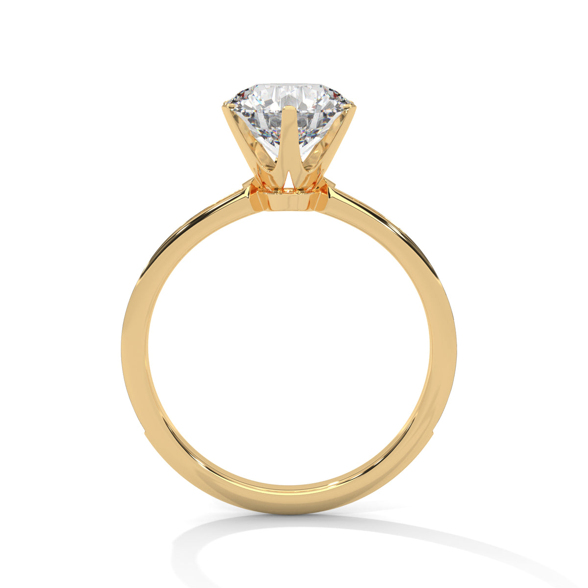 Round Pave Lab Grown Diamond Engagement Ring