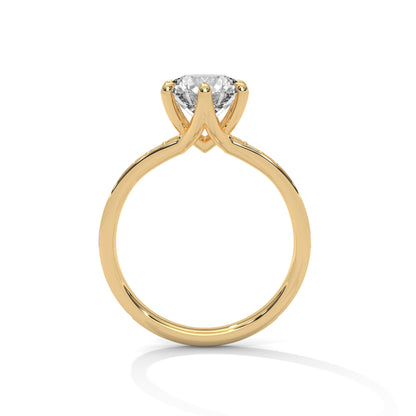Round Pave Lab Grown Diamond Engagement Ring