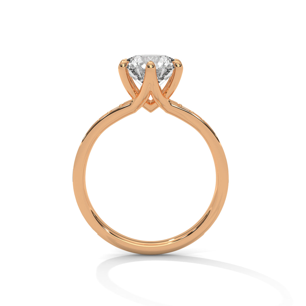 Round Pave Lab Grown Diamond Engagement Ring
