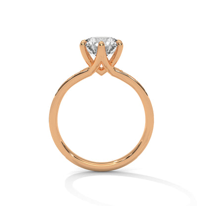 Round Pave Lab Grown Diamond Engagement Ring