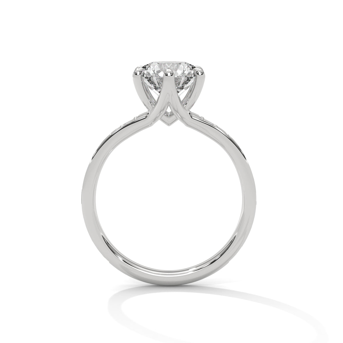 Round Pave Lab Grown Diamond Engagement Ring