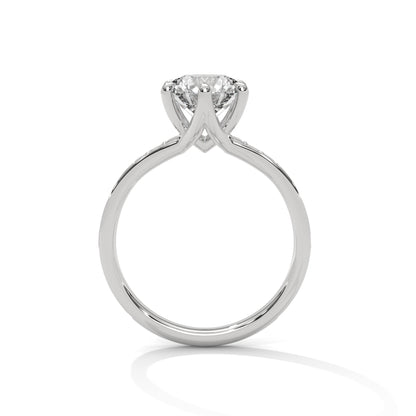 Round Pave Lab Grown Diamond Engagement Ring