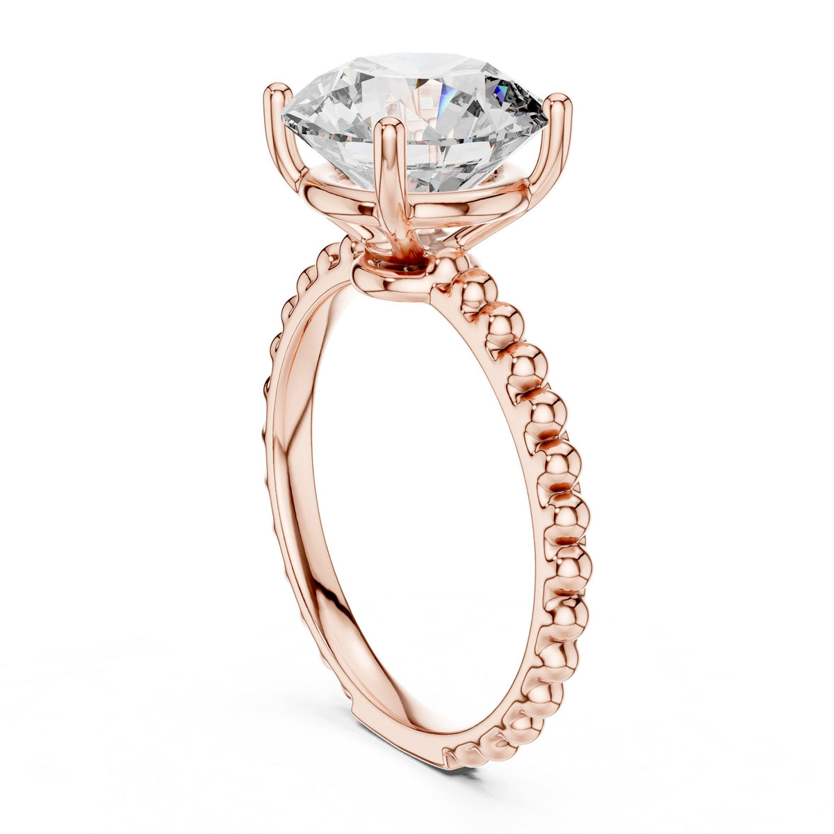 Round Pave Lab Grown Diamond Engagement Ring