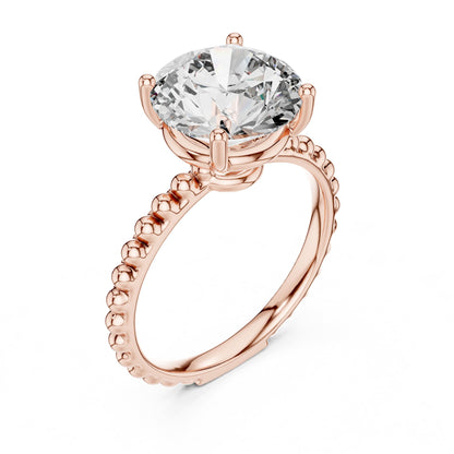Round Pave Lab Grown Diamond Engagement Ring