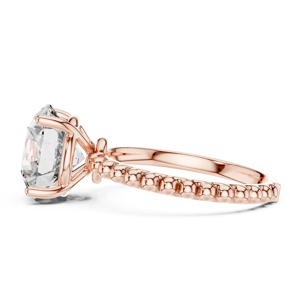 Round Pave Lab Grown Diamond Engagement Ring