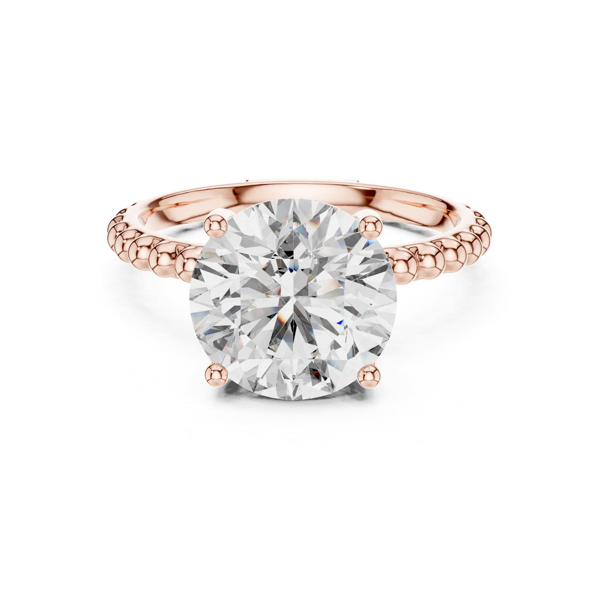 Round Pave Lab Grown Diamond Engagement Ring