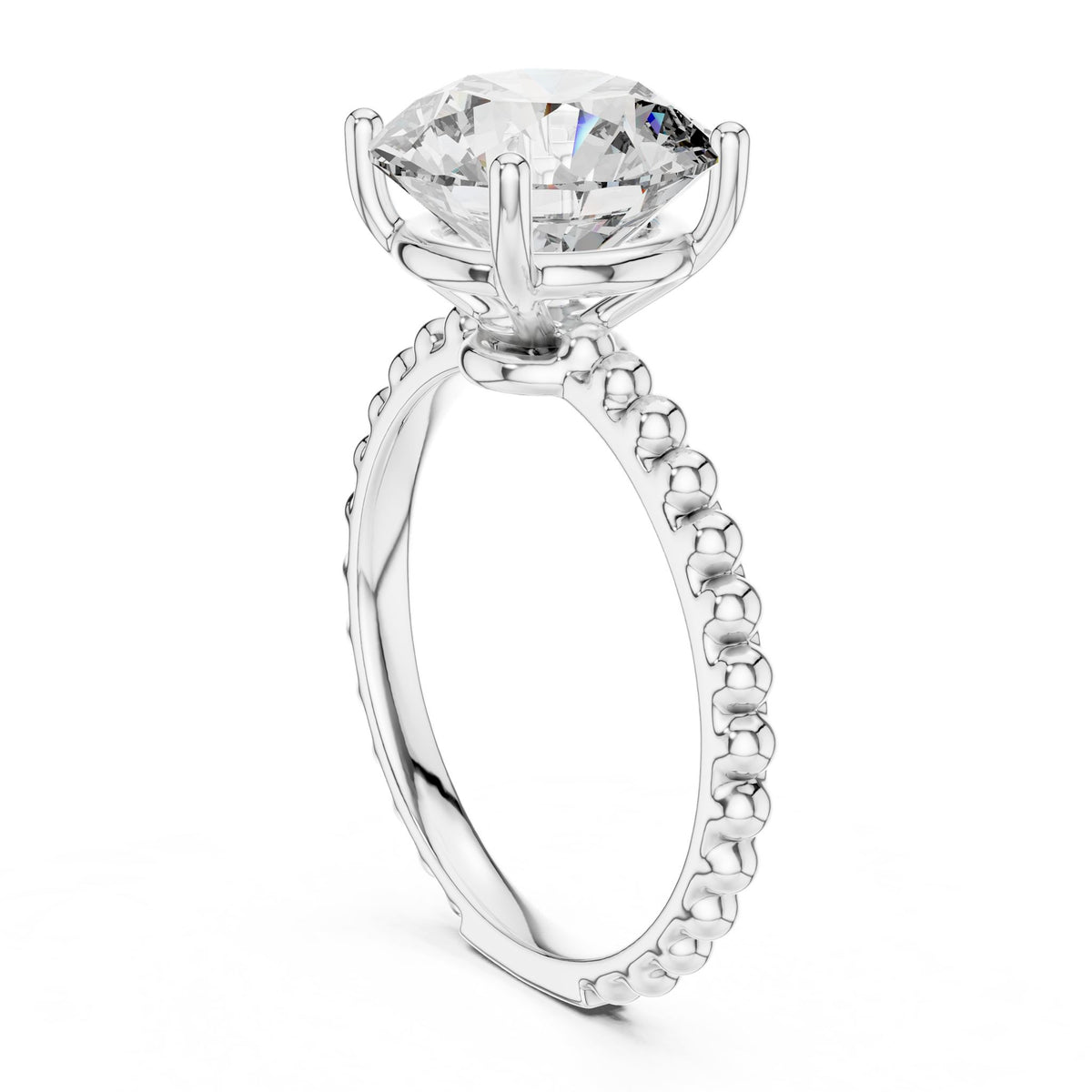 Round Pave Lab Grown Diamond Engagement Ring