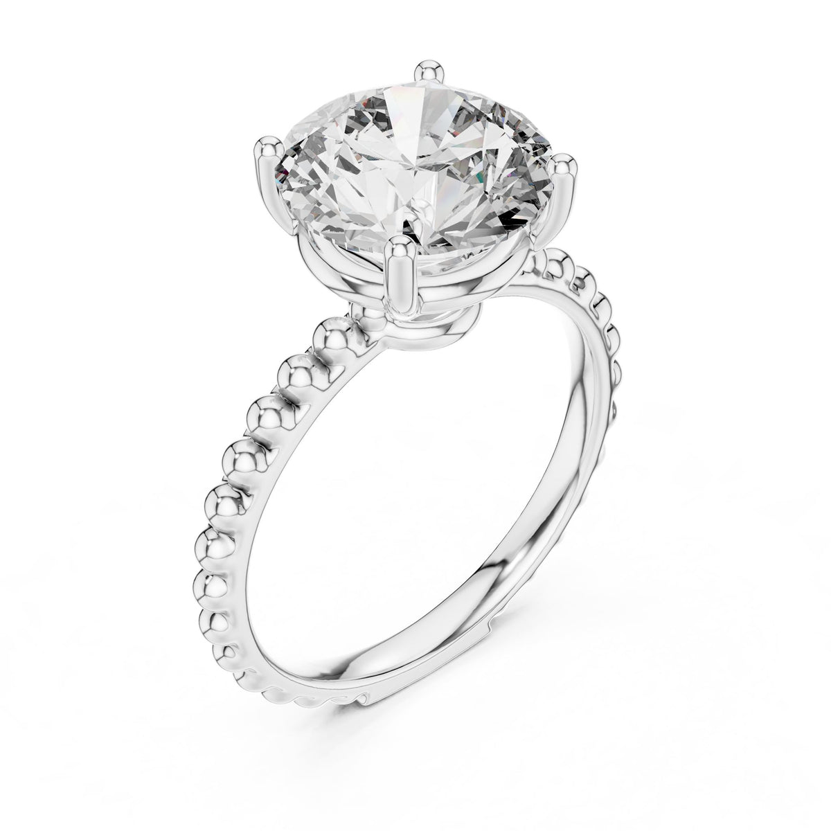 Round Pave Lab Grown Diamond Engagement Ring