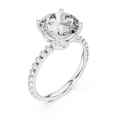 Round Pave Lab Grown Diamond Engagement Ring