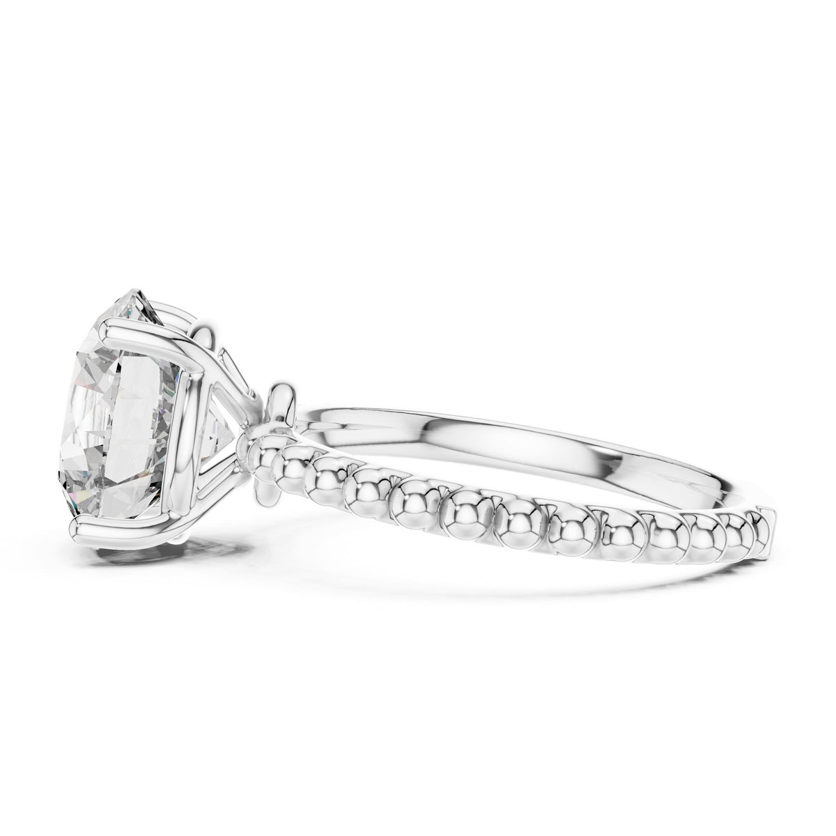 Round Pave Lab Grown Diamond Engagement Ring