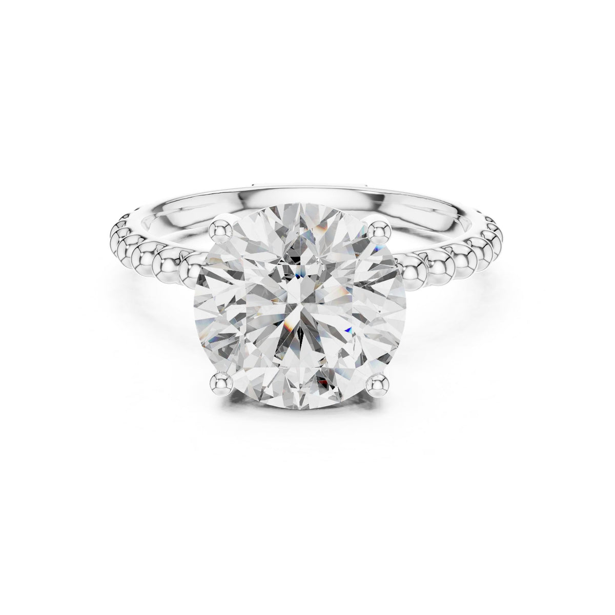 Round Pave Lab Grown Diamond Engagement Ring