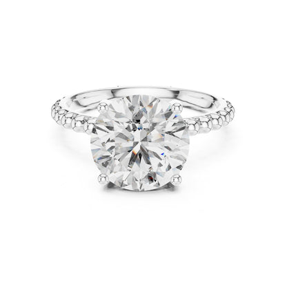 Round Pave Lab Grown Diamond Engagement Ring