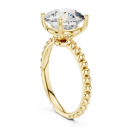 Round Pave Lab Grown Diamond Engagement Ring