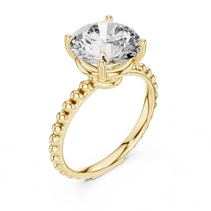 Round Pave Lab Grown Diamond Engagement Ring