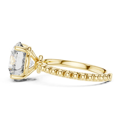 Round Pave Lab Grown Diamond Engagement Ring
