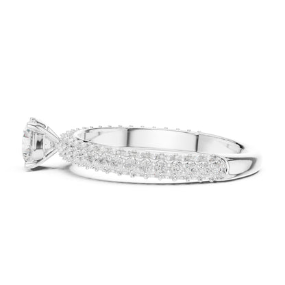 Round Pave Lab Grown Diamond Engagement Ring