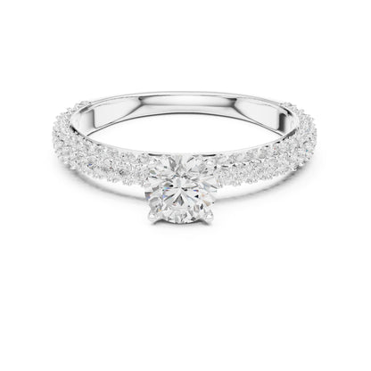 Round Pave Lab Grown Diamond Engagement Ring