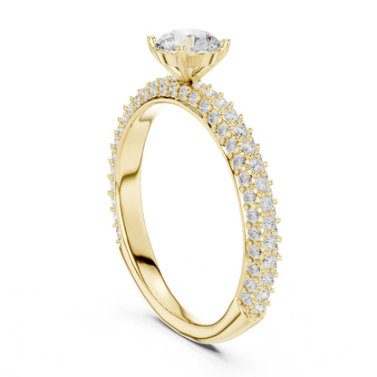 Round Pave Lab Grown Diamond Engagement Ring