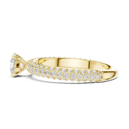 Round Pave Lab Grown Diamond Engagement Ring
