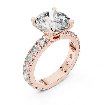 Round Pave Lab Grown Diamond Engagement Ring