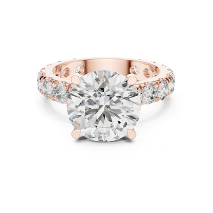 Round Pave Lab Grown Diamond Engagement Ring