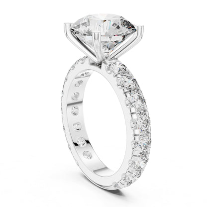 Round Pave Lab Grown Diamond Engagement Ring