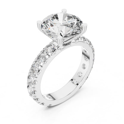 Round Pave Lab Grown Diamond Engagement Ring