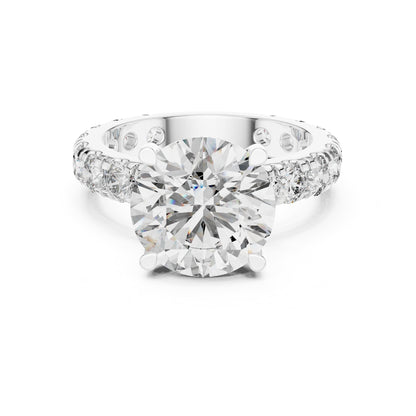 Round Pave Lab Grown Diamond Engagement Ring