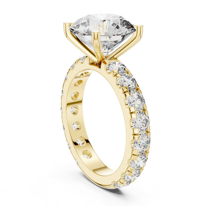 Round Pave Lab Grown Diamond Engagement Ring