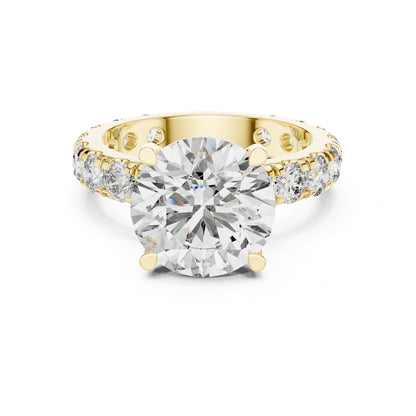 Round Pave Lab Grown Diamond Engagement Ring