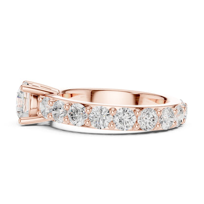 Round Pave Lab Grown Diamond Engagement Ring