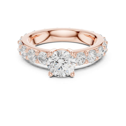 Round Pave Lab Grown Diamond Engagement Ring
