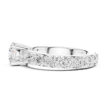 Round Pave Lab Grown Diamond Engagement Ring