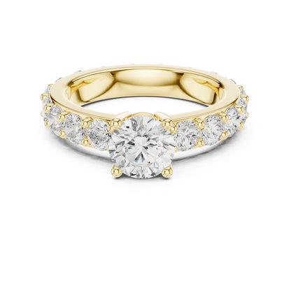Round Pave Lab Grown Diamond Engagement Ring