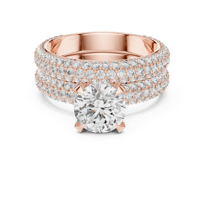 Round Pave Lab Grown Diamond Engagement Ring