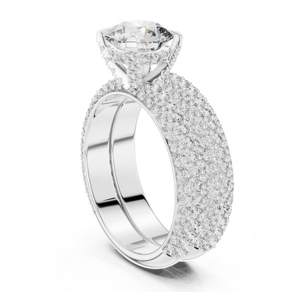 Round Pave Lab Grown Diamond Engagement Ring