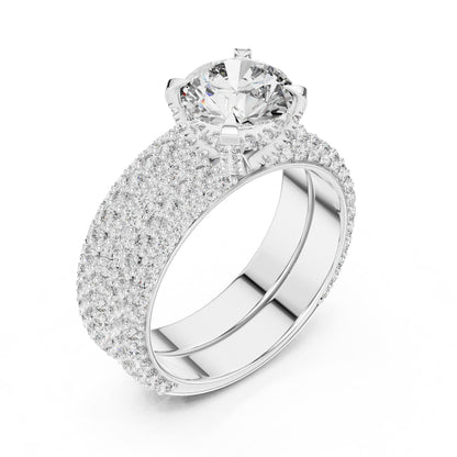 Round Pave Lab Grown Diamond Engagement Ring