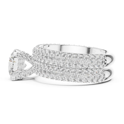 Round Pave Lab Grown Diamond Engagement Ring