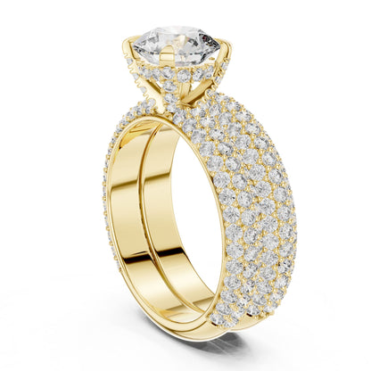 Round Pave Lab Grown Diamond Engagement Ring