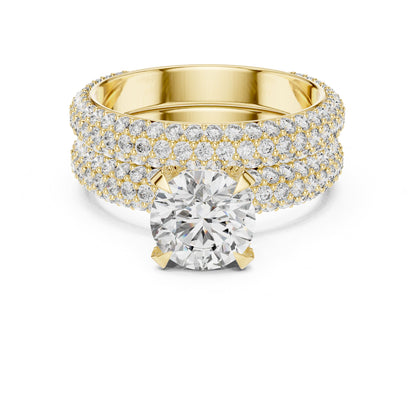 Round Pave Lab Grown Diamond Engagement Ring
