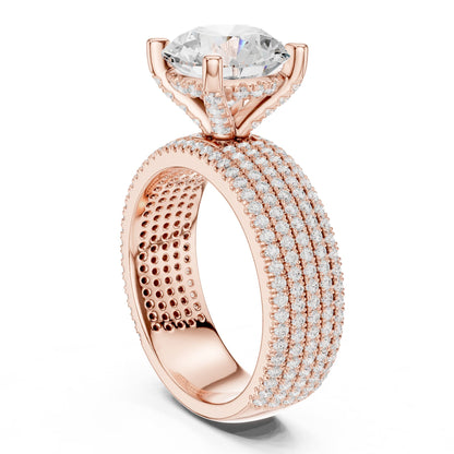 Round Pave Lab Grown Diamond Engagement Ring